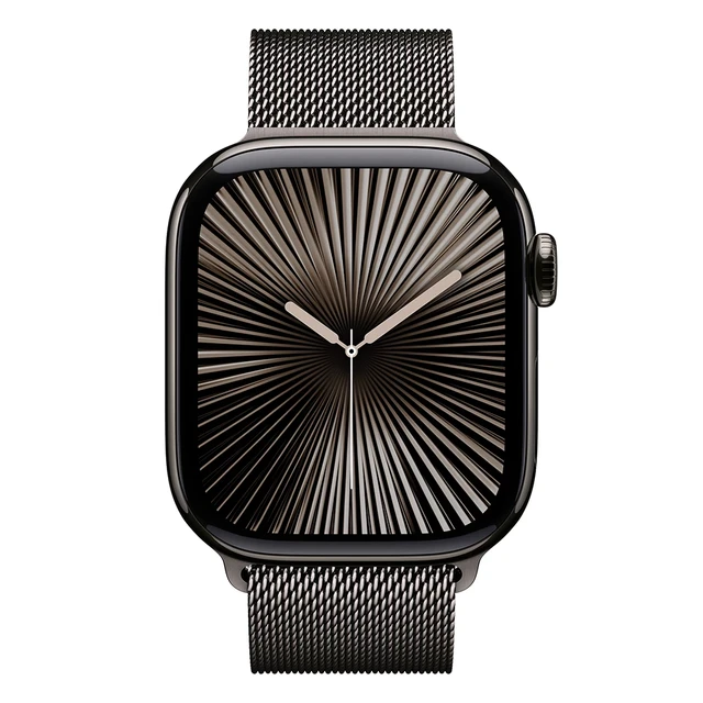 Apple Watch Series 10, 42 мм, корпус из титана цвета «графит», ремешок Milanese графитового цвета