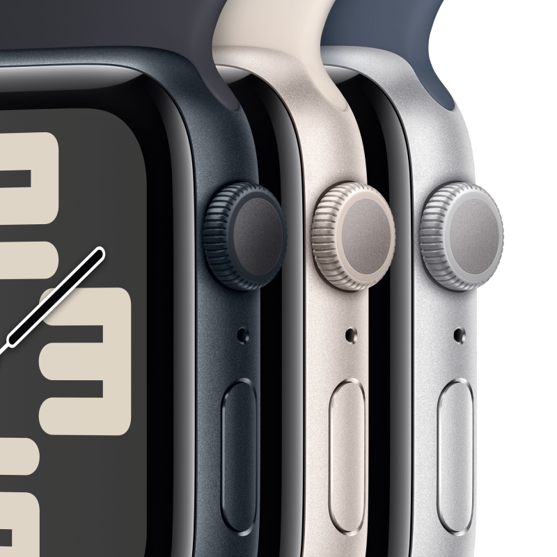 Apple Watch SE 2024, 40 мм, корпус из алюминия цвета «Сияющая звезда», спортивный ремешок, размер S/M