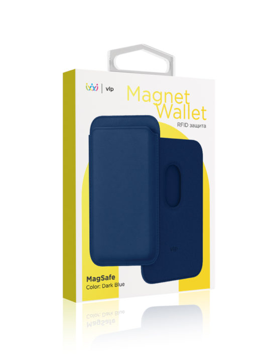 Картхолдер VLP из экокожи с MagSafe, темно-синий
