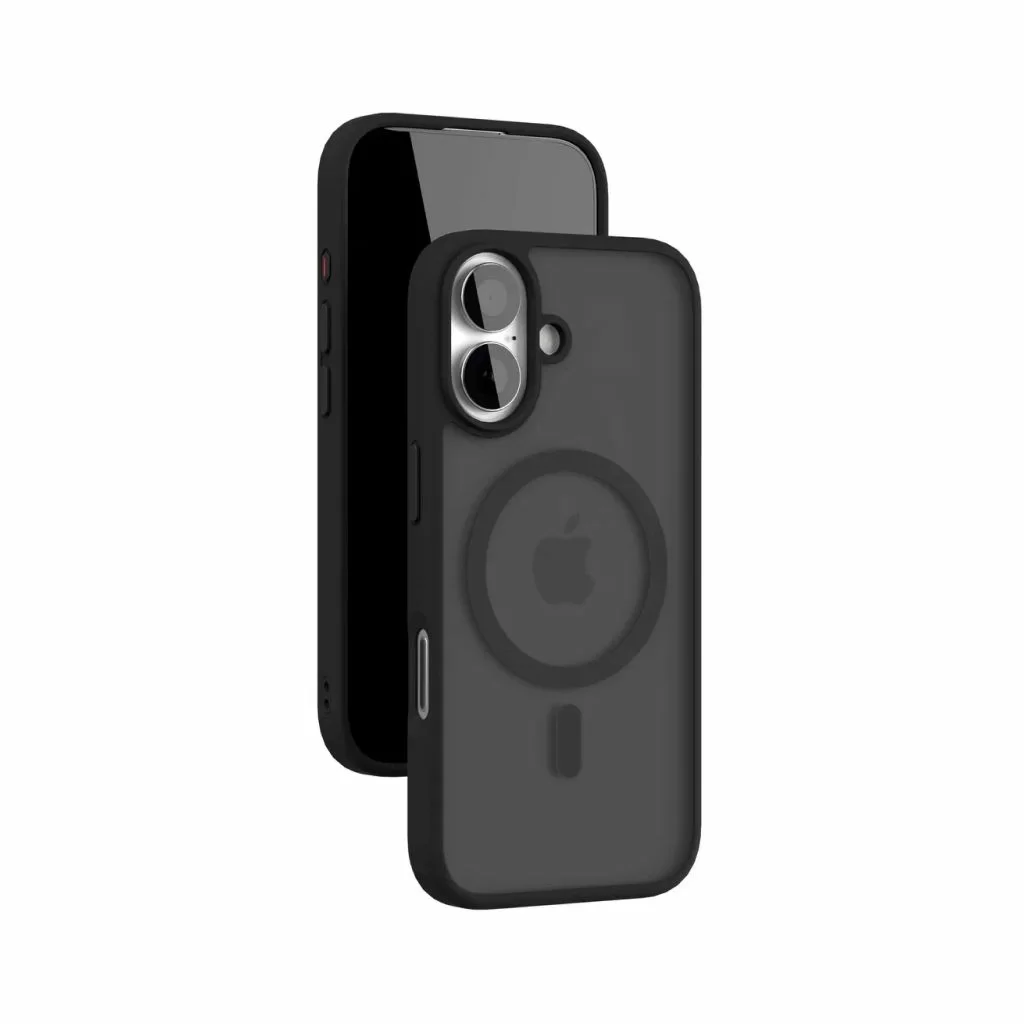 На фото изображено Чехол защитный VLP LITE Bloom Case с MagSafe для iPhone 17, черный