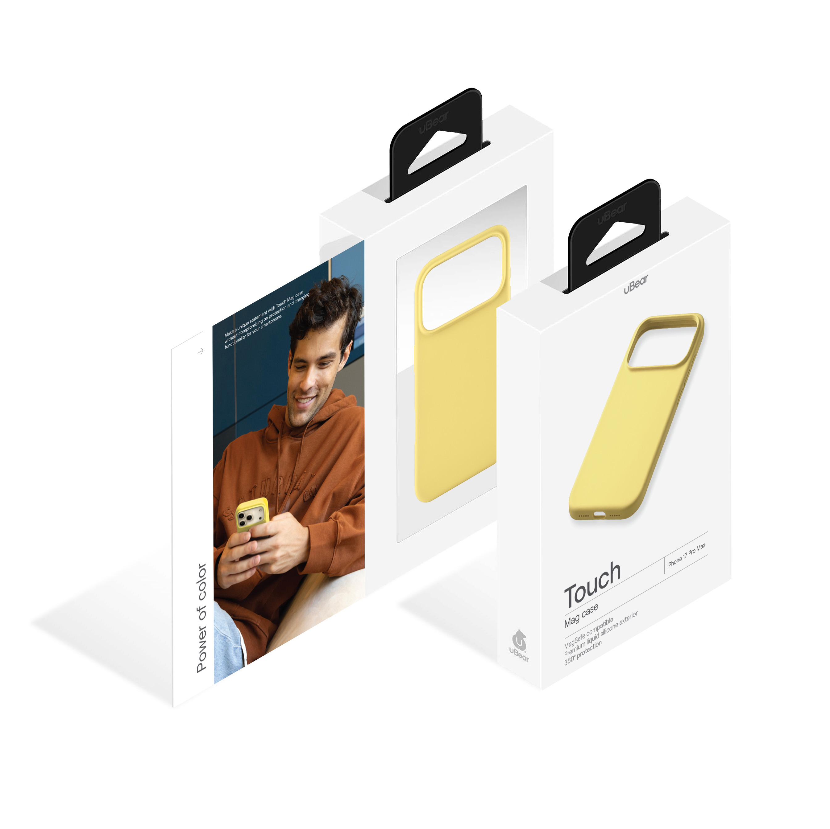 Фото Чехол защитный uBear Touch Mag Case для iPhone 17 Pro Max, MagSafe, светло-жёлтый На фото изображено Чехол защитный uBear Touch Mag Case для iPhone 17 Pro Max, MagSafe, светло-жёлтый