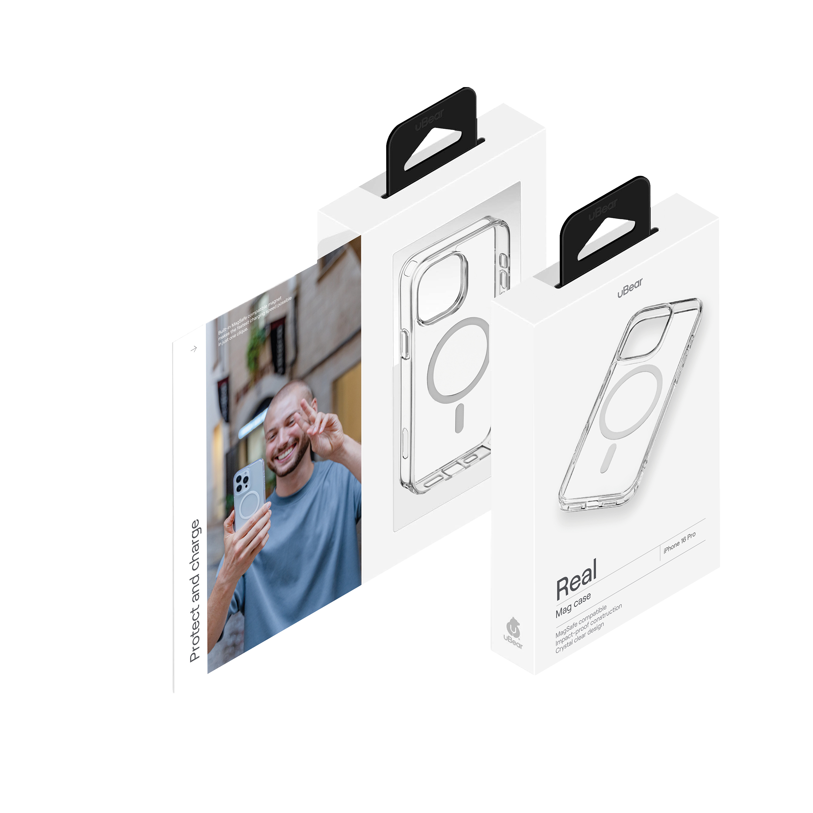 Чехол защитный uBear Real Mag Case для iPhone 16 Pro, усиленный, прозрачный