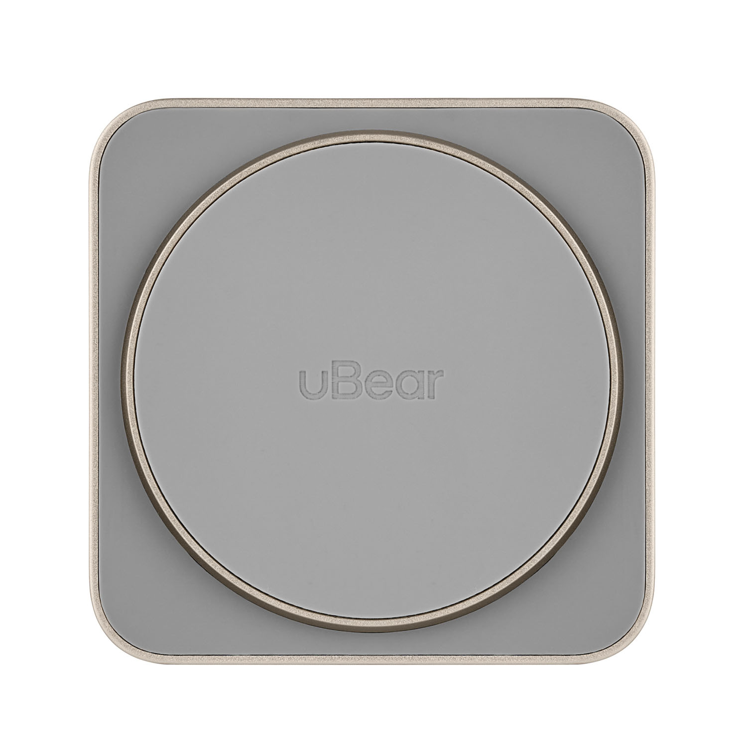 На фото изображено Беспроводное зарядное устройство uBear Balance с поддержкой MagSafe, натуральный титан