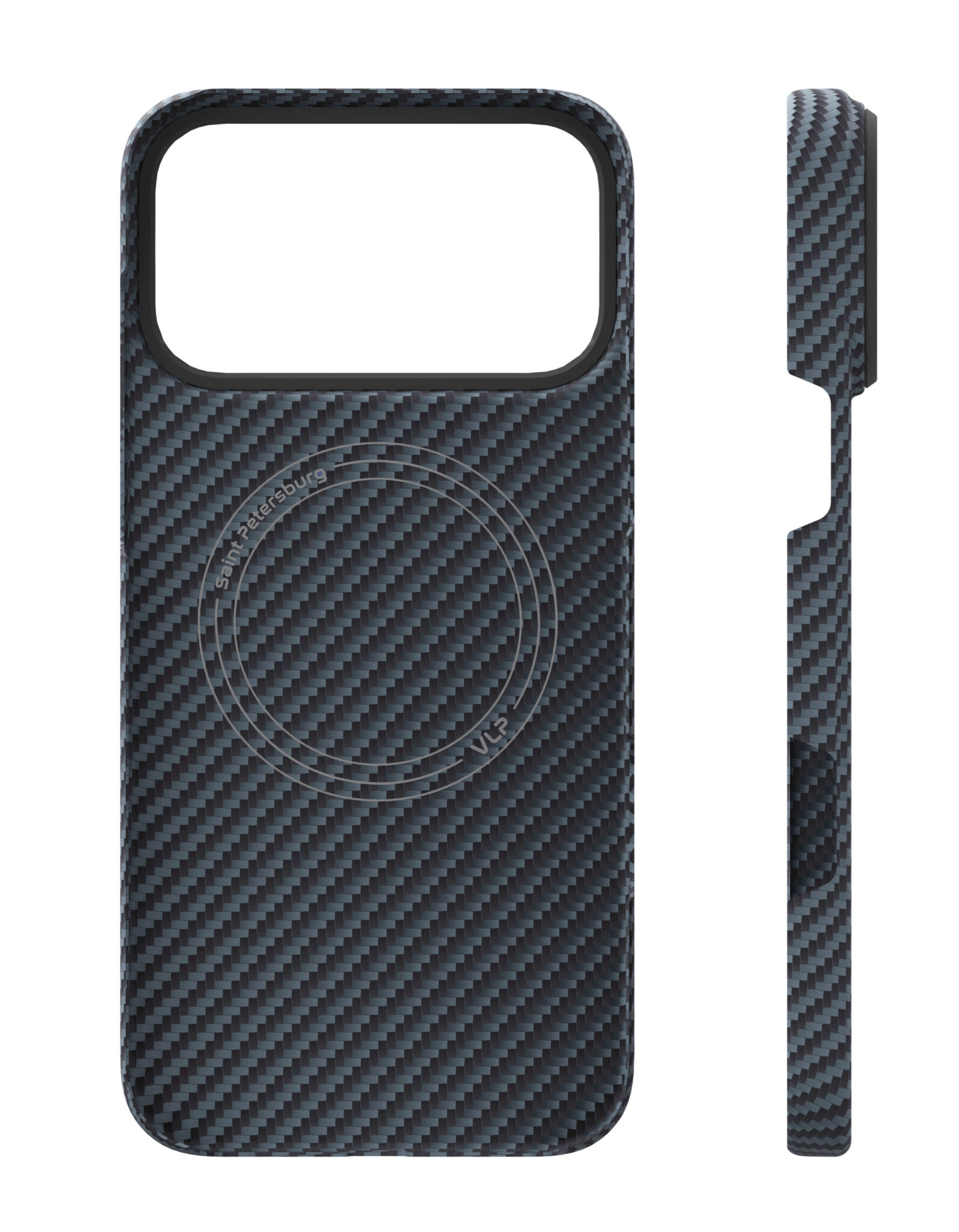 На фото изображено Чехол защитный VLP Kevlar Case с MagSafe для iPhone 17 Pro, синий