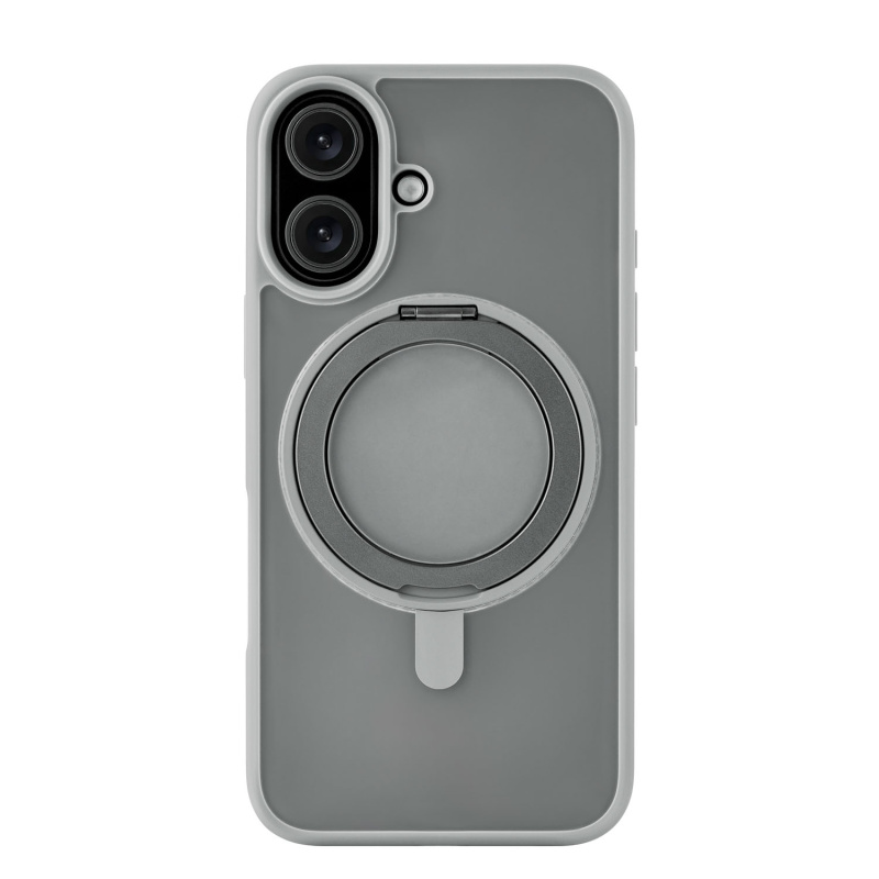 Чехол защитный uBear Clip 360 Mag Case для iPhone 16, с магнитной подставкой, серый