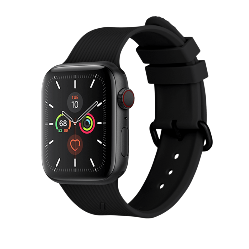 На фото изображено Ремешок Native Union для Apple Watch 44мм, cиликоновый, черный