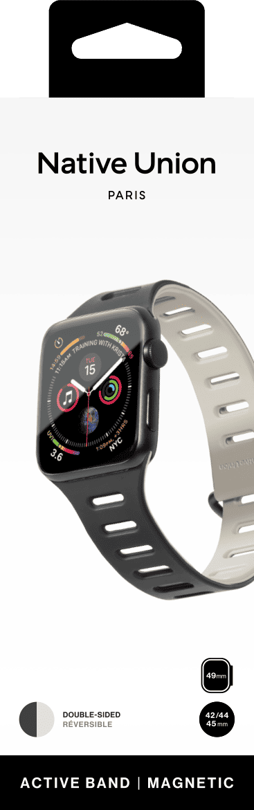 Ремешок Native Union для Apple Watch Magnetic 42/44/45/49мм,черный/серый