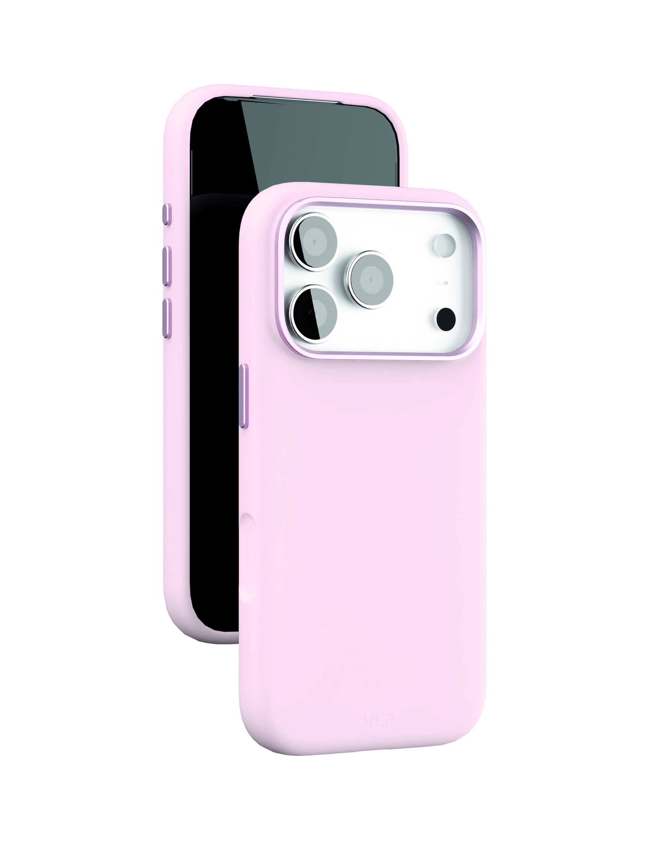 На фото изображено Чехол защитный VLP Aster Pro Case с MagSafe для iPhone 17 Pro, розовый