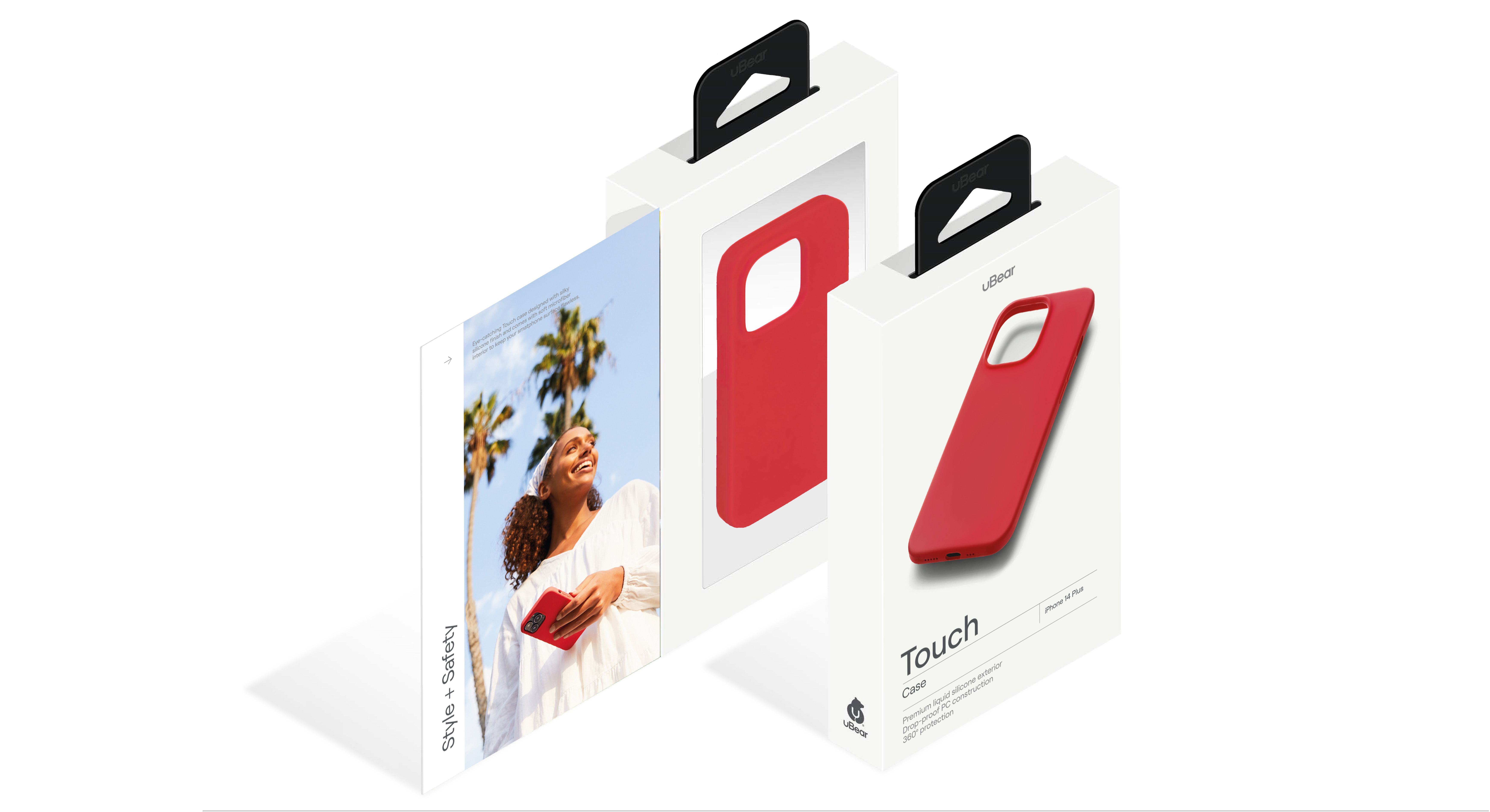 Чехол защитный uBear Touch Case для iPhone 14 Plus, силикон, софт-тач, красный