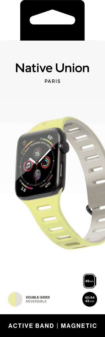 Ремешок Native Union для Apple Watch Magnetic 42/44/45/49мм, желтый/серый