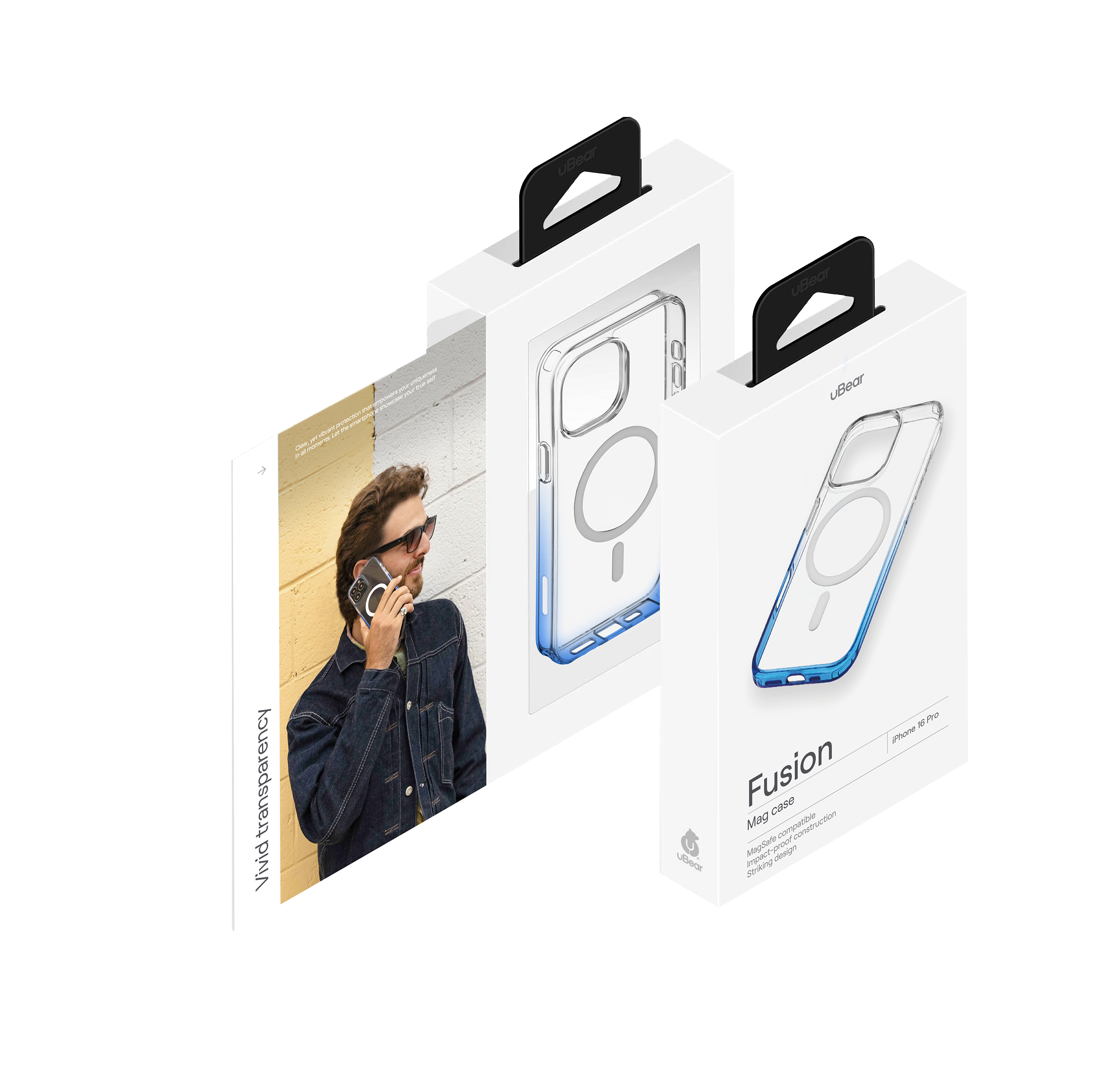 Чехол защитный uBear Fusion Mag Case для iPhone 16 Pro, cиний