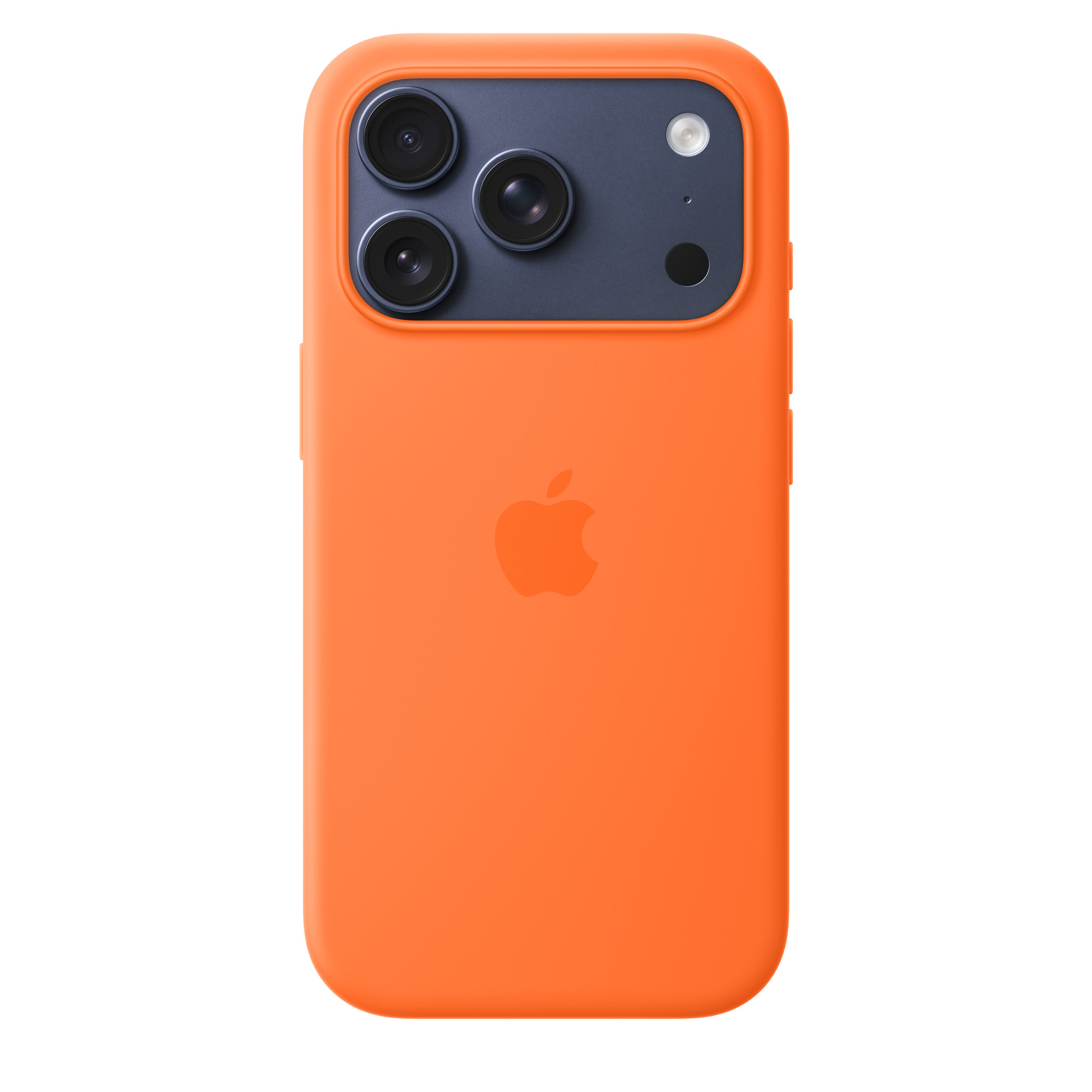 Фото Чехол защитный Apple Silicone Case with MagSafe для iPhone 17 Pro, оранжевый На фото изображено Чехол защитный Apple Silicone Case with MagSafe для iPhone 17 Pro, оранжевый