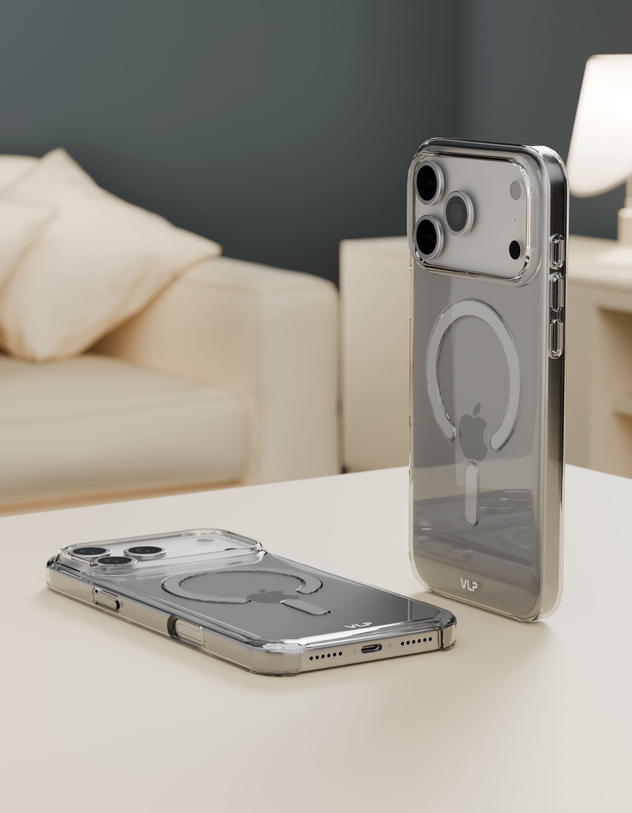 На фото изображено Чехол защитный VLP Puro Case с MagSafe для iPhone 17 Pro Max, прозрачный