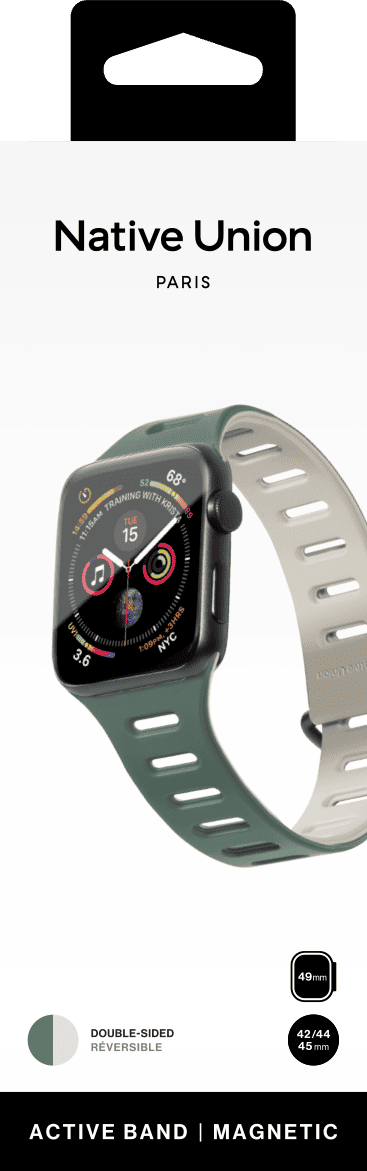 Ремешок Native Union для Apple Watch Magnetic 42/44/45/49мм, зеленый/серый