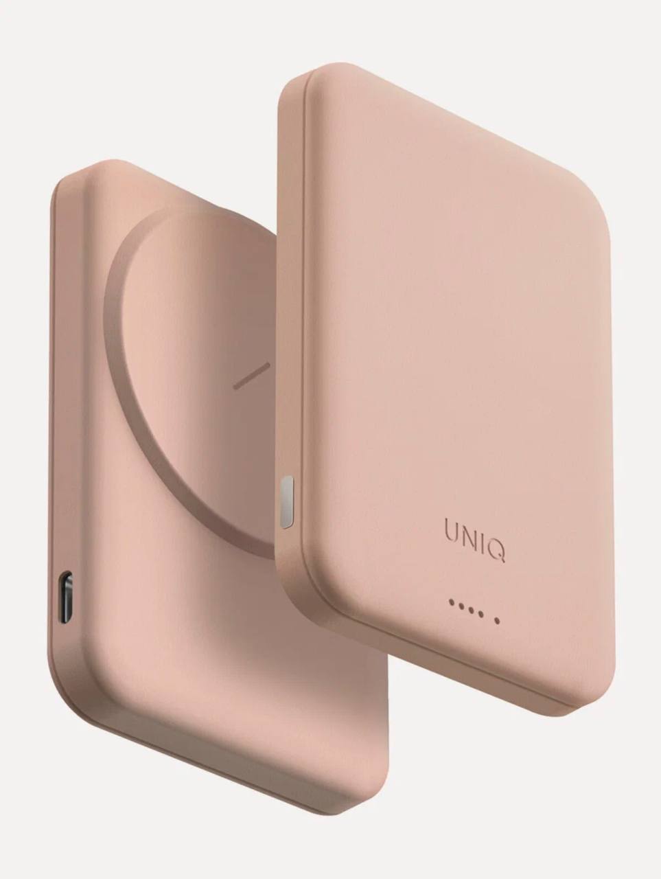 На фото изображено Внешний аккумулятор Uniq Lexa 5000 mAh, розовый