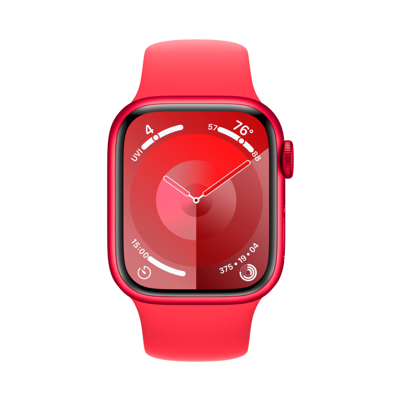 Apple Watch Series 9, 41 мм, корпус из алюминия цвета «(PRODUCT)RED», спортивный ремешок, размер S/M Apple Watch Series 9, 41 мм, корпус из алюминия цвета «(PRODUCT)RED», спортивный ремешок, размер S/M