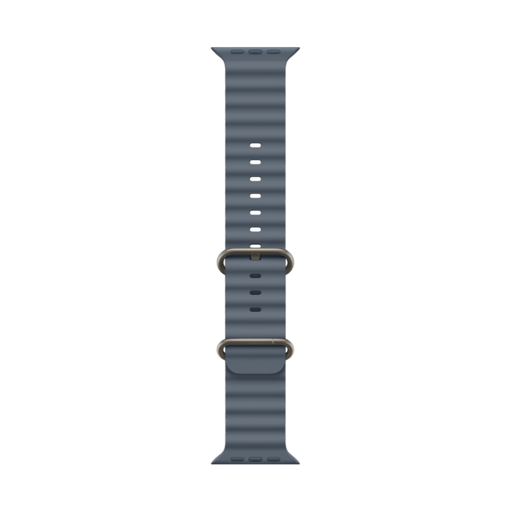 Фото Apple Watch Ultra 3 GPS + Cellular, 49 мм, корпус из натурального титана, ремешок Ocean Band, цвет синий На фото изображено Apple Watch Ultra 3 GPS + Cellular, 49 мм, корпус из натурального титана, ремешок Ocean Band, цвет синий