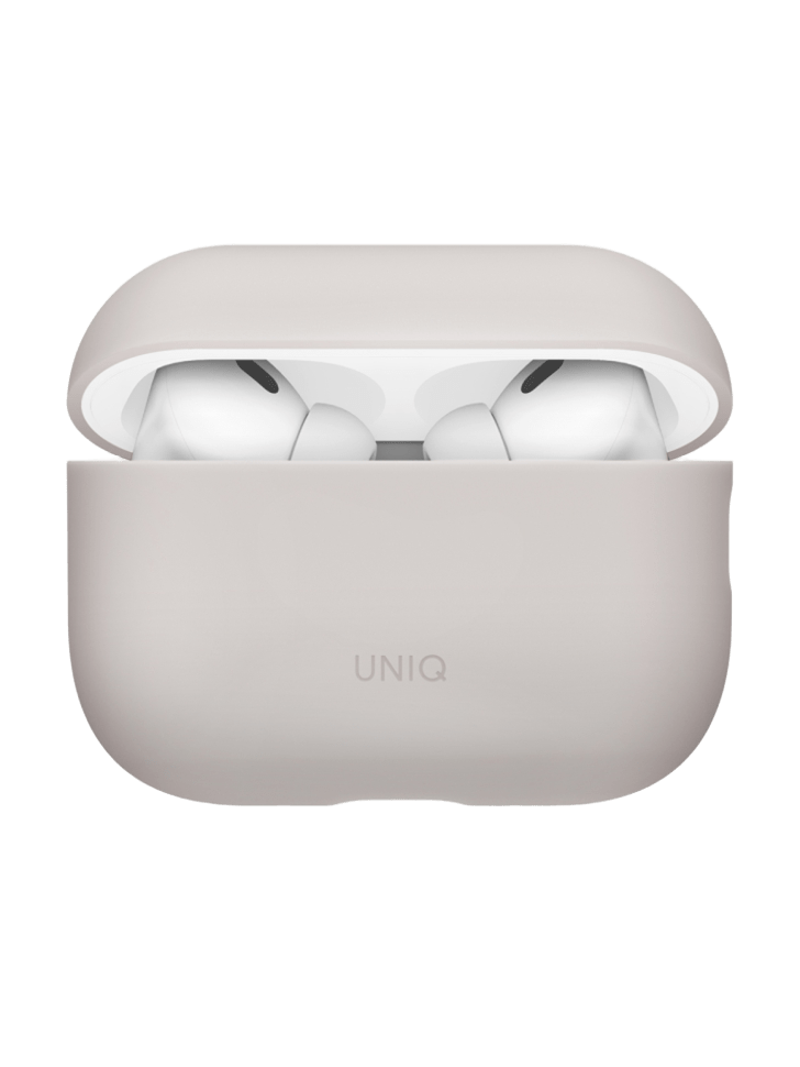 На фото изображено Чехол Uniq LINO для AirPods Pro 3, Ivory Beige