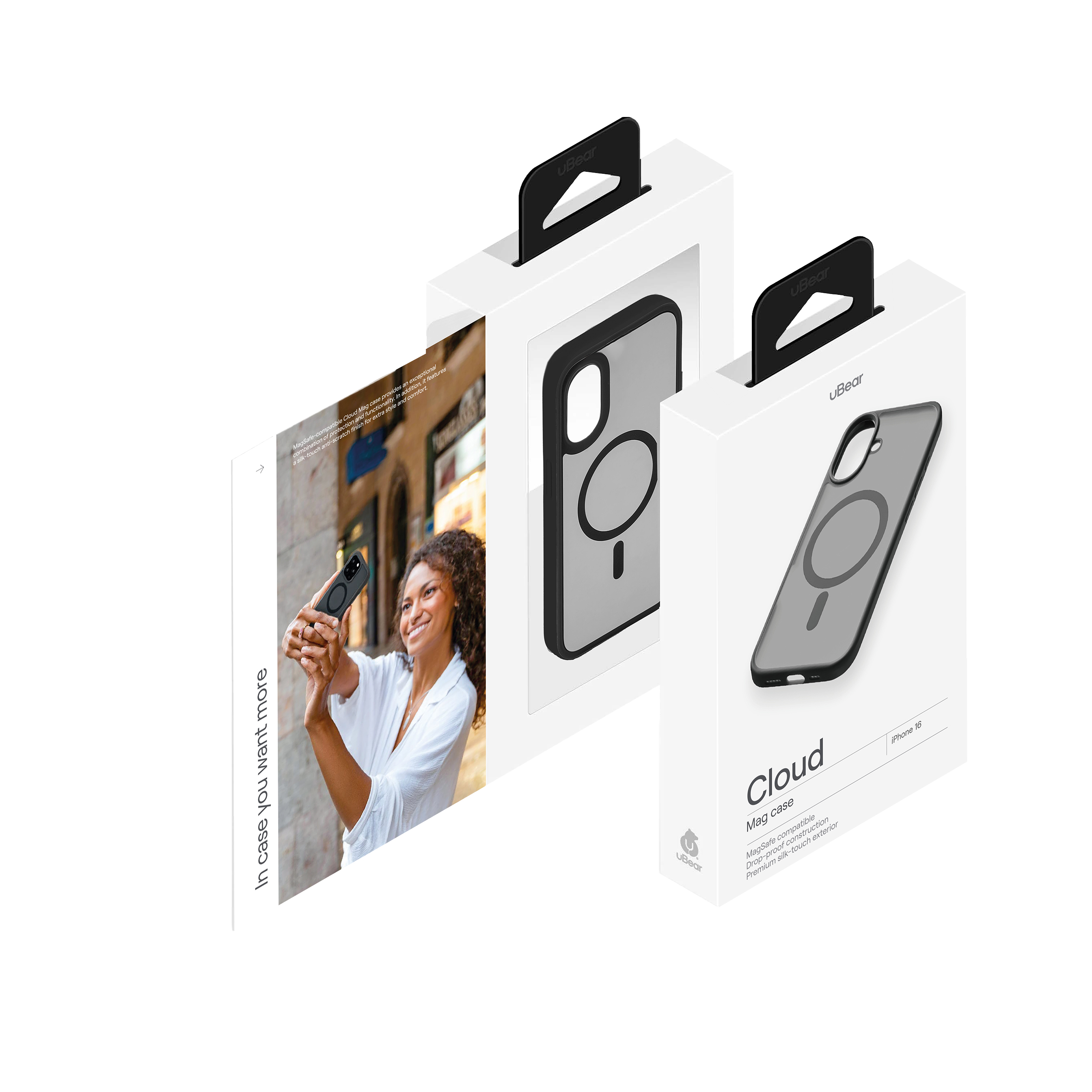 Чехол защитный uBear Cloud Mag Case для iPhone 16, черный