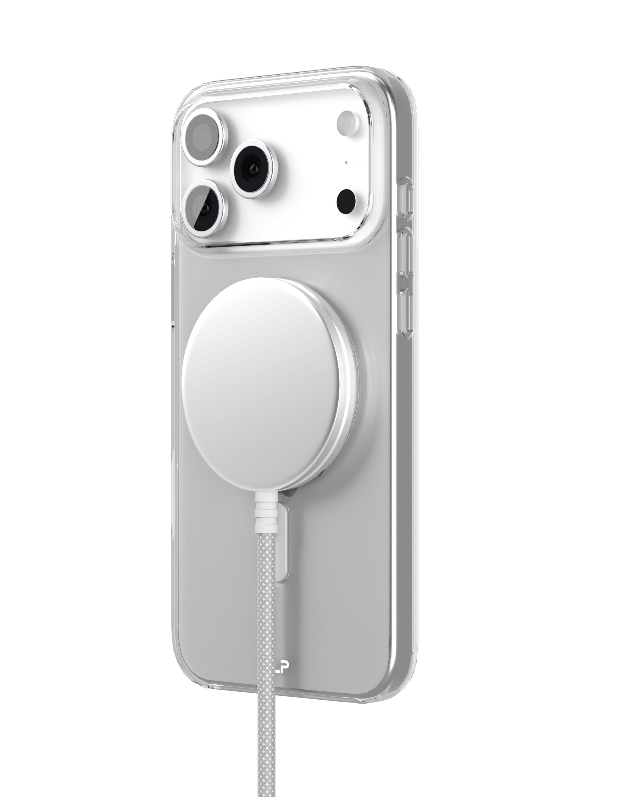 На фото изображено Чехол защитный VLP Puro Case с MagSafe для iPhone 17 Pro Max, прозрачный