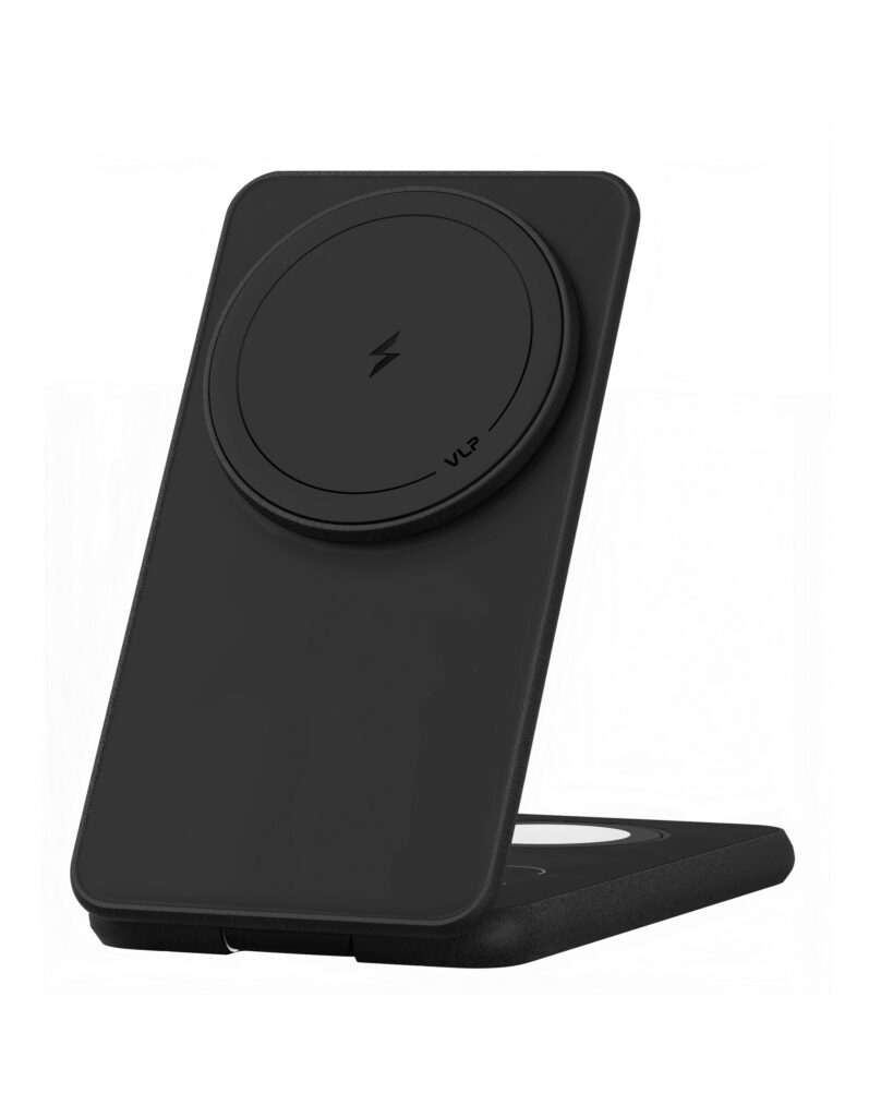 На фото изображено Беспроводное зарядное устройство VLP Alum Power Pro, черный титан