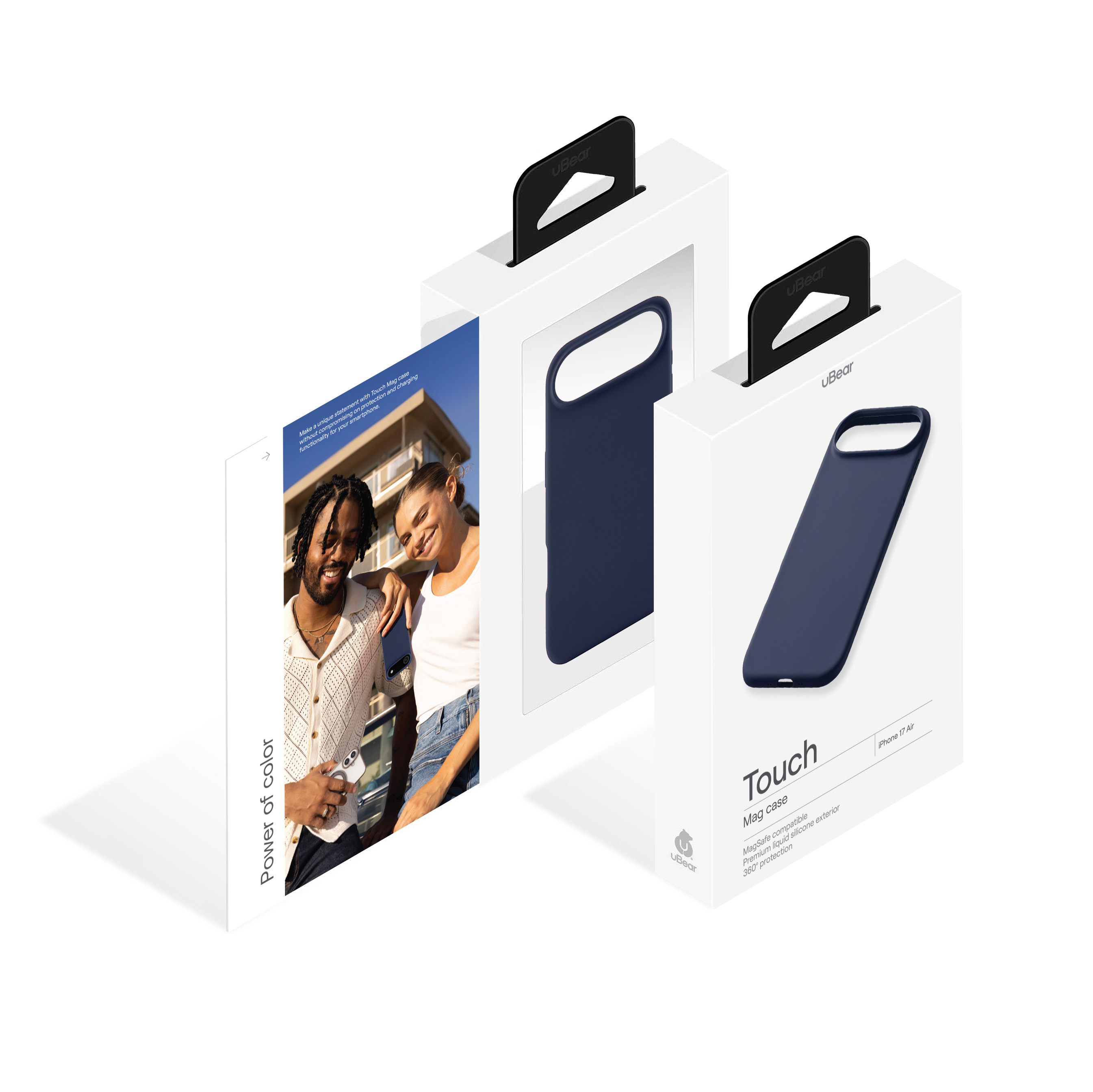 На фото изображено Чехол защитный uBear Touch Mag Case для iPhone 17 Air, MagSafe, темно-синий