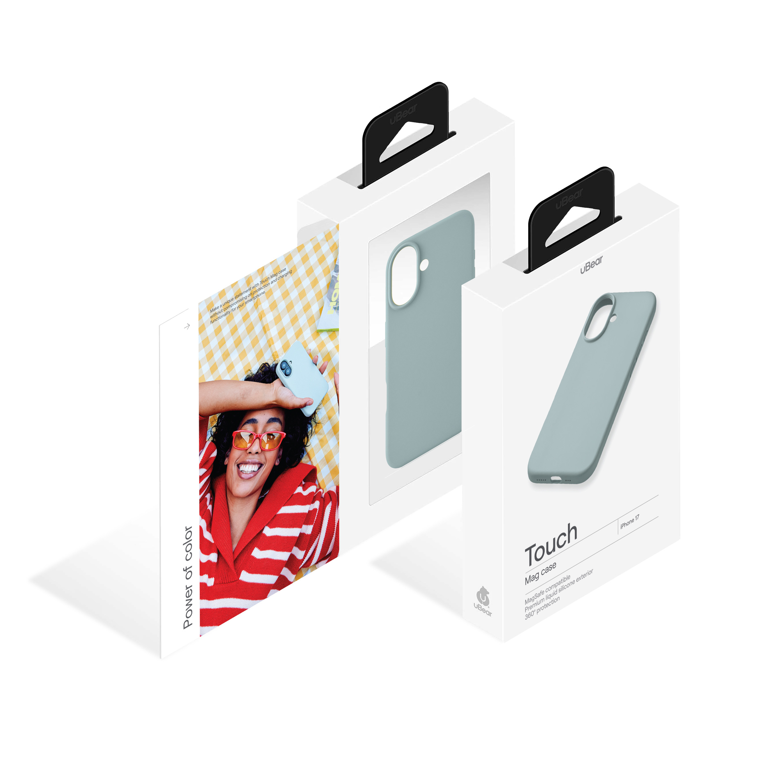 Фото Чехол защитный uBear Touch Mag Case для iPhone 17 MagSafe, холодная мята На фото изображено Чехол защитный uBear Touch Mag Case для iPhone 17 MagSafe, холодная мята