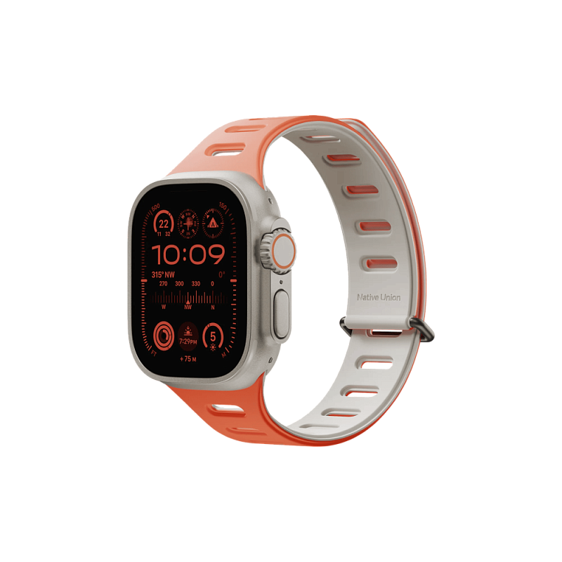 Ремешок Native Union для Apple Watch Magnetic 42/44/45/49мм, оранжевый/серый