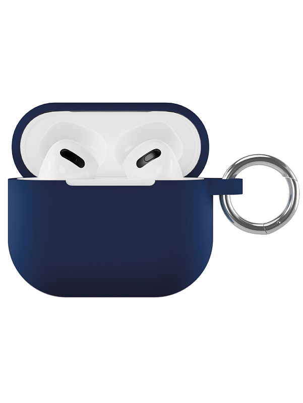 Чехол силиконовый VLP Soft Touch, с кольцом, для AirPods 3, темно-синий