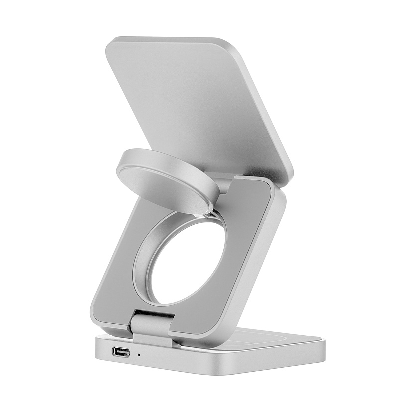 Беспроводное зарядное устройство uBear Balance с поддержкой MagSafe, серебристый Беспроводное зарядное устройство uBear Balance с поддержкой MagSafe, серебристый