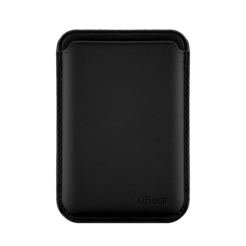 Магнитный кардхолдер uBear Leather Shell, чёрный